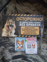 Табличка, с юмором, прикол, DANGER DOG, Осторожно! Во дворе собака без привязи, Немецкая овчарка 25x14 см #2, Анна Т.