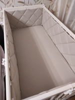 Бортики в кроватку для новорождённых стеганые MamiBro, 100% хлопок, 60х30 см - 2 шт, 120х30 см - 2 шт, серо бежевый #44, Ольга С.