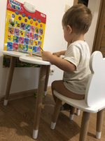 Детский стол и стул из дерева MEGA TOYS Мишка комплект деревянный белый столик со стульчиком / набор мебели для детской комнаты рисования и кормления малышей / подарок на 1 годик девочке и мальчику #7, Максим К.
