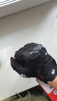 Перчатки для езды на мотоцикле кожаные, с защитными вставками (мото перчатки) черные размер L #5, Александр Т.