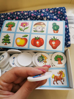 Детское пластиковое лото "Мир вокруг" маленькое, развивающая настольная игра, 48 пластмассовых фишек + 8 тематических карточек #3, Лина К.