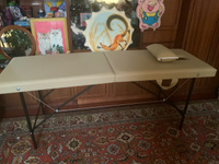 Массажный стол, кушетка косметолога, с вырезом для лица, 180х60 Бежевый #72, Виолетта Т.