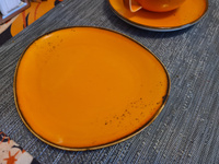 Блюдо сервировочное для подачи из фарфора Magistro "Церера", размер 18х15,6 см, цвет оранжевый #39, Ольга