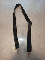 Ремень для сумки сменный 40 мм (38 мм) с золотистыми карабинами, чёрный #25, Елена Г.