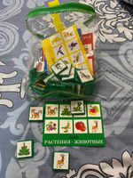 Развивающая игра Лото "Растения-животные", настольная игра для малышей, 48 пластиковых фишек + 6 карточек #3, Алёна Ж.
