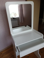Туалетный столик с зеркалом и ящиком Нева 60 см, белый матовый #8, Екатерина К.