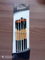 Набор кистей синтетика 6 штук Bomeijia (плоские овальные №2, 4, 6, 8, 10, 12) двухцветная деревянная ручка #69, Елена С.
