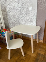 Детский стол и стул из дерева MEGA TOYS Прямоугольный комплект деревянный белый столик со стульчиком / набор мебели для детской комнаты рисования и кормления малышей / подарок на 1 годик #33, Екатерина Н.