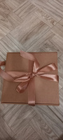 Крафтовая подарочная коробка, праздничная картонная упаковка с наполнителем и атласной лентой, самосборная #47, Лариса Р.