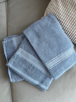 Набор полотенец махровых 35x60, 50x90, 70x130 см светло-серый цвет, полотенце махровое, полотенце банное, набор полотенец подарочный #70, Юлия Р.
