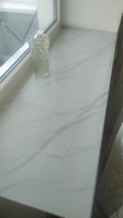 Самоклеящаяся пленка для мебели мрамор камень для кухни и ванной ПВХ, ширина 60 см, рулон 3 м, белый - серый цвет #151, Арутюн Т.