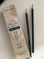 Чернографитные простые карандаши GrafArt Малевичъ, мягкость B, набор мягких простых карандашей для рисования 12 штук #64, Ольга П.