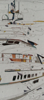 Картина по номерам маленького размера (холст на картоне) - Морская яхта на закате #121, Екатерина Р.