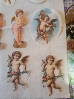 Рисовая бумага для декупажа А4 ультратонкая салфетка 1383 ангелы миниатюры винтаж крафт Milotto #55, Елена 