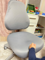 ErgoKids Детское компьютерное кресло ортопедическое Match (Y-528 G) и дополнительный чехол в цвет кресла, Текстиль, серый #7, Анна Х.