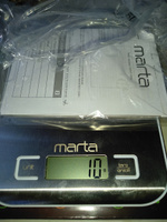 Весы кухонные MARTA MT-1646 электронные нерж. сталь, max 10 кг, белый жемчуг #7, Виктор П.