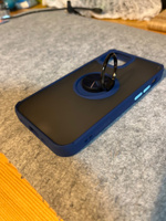 Чехол на айфон 13 мини / iphone 13 mini, синий, с кольцом, магнитный, подставка, защита камеры #3, Александр К.
