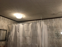 Карниз для ванной комнаты угловой KONONO, белый 260 см, держатель 12 пластиковых колец #15, Мария М.