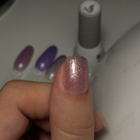 Гель лак для ногтей серебристый сиреневый с блестками TNL 8 Чувств Mini №343 (3,5 мл.) лиловый #104, Анастасия Б.