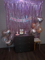 Набор воздушных шаров из фольги и латекса с конфетти 14 штук розовое золото, шары на день рождения #37, Любовь К.