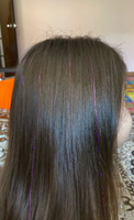 Блестящие нити для волос/блестки для волос 2 пряди, фиолетовый #32, Мия С.