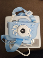 Детский цифровой фотоаппарат с селфи камерой и играми для девочки, мальчика, игрушечная фотокамера для детей ударопрочная 1080p Full-HD, Единорог для ребенка #103, Валентина З.
