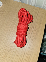 Веревка для связывания, БДСМ, шибари, хлопковая плетеная красная, игрушки товары для взрослых 18+ для женщин или для двоих,6 мм, длина 5м #21, Дмитрий М.