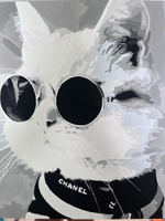 Картина по номерам "Кот в очках", Холст на подрамнике, 40х50 см, Набор для творчества, Рисование, 40х50 см, Живопись "ТТ", с кошкой #26, Анна П.