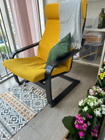 Кресло ПОЭНГ IEKA. Каркас черно-коричневый/ с желтой подушкой-сиденье Шифтебу. Желтое кресло ИКЕА #1, Марина К.