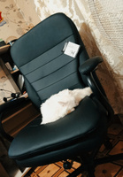 Компьютерное, офисное, удобное кресло (стул) для руководителя с подлокотниками Brabix "Heavy Duty HD-001", экокожа, черное #3, К. Ф.