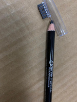 Карандаш для бровей Ushas Eyebrow Pencil, стойкая текстура, тонкий стержень и щеточка-расчёска, тон 01, черный #6, Катя К.