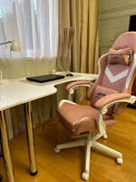 Компьютерное кресло Emperor Camp игровое детское с подножкой, стул школьный, геймерское игровое кресло, износостойкая кожа, розовый #61, Алина Ж.