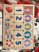 Обучающая деревянная игра пазл для малышей "Считаем до пяти" (Развивающие пазлы для маленьких, подарок на день рождения, для мальчика, для девочки) Десятое королевство #129, Валентина Л.