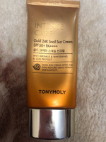 Tony Moly Солнцезащитный крем для лица SPF50 с муцином улитки корея Intense Care Gold 24K Snail Sun Cream SPF50 РA, 50 мл #14, Светлана А.