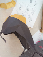 Подарочный набор для творчества бумажный 3д конструктор полигональная модель оригами Кошка Бастет графит #25, Сергей П.