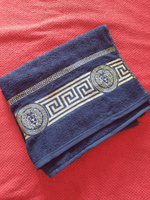 Вышневолоцкий текстиль Полотенце банное, Хлопок, 50x90 см, темно-синий #83, Мария М.