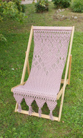 Складной шезлонг для улицы, дома и дачи (бук, серая ткань) / садовое кресло из дерева #3, Анна Е.