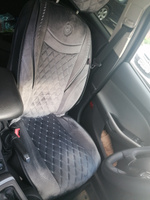 Накидки на сидения автомобиля из алькантары / чехлы для автомобильных сидений универсальные AUTOPREMIER BRILLIANT, передние 2 шт., закрытые бока и спинка, карман #80, Максим Ш.
