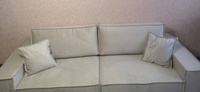 Прямой диван-кровать Manons Maison Hygge, раскладной механизм Еврокнижка, Велюр бежевый, 250х100х86 см #4, Татьяна С.
