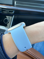 Cиликоновый ремешок для Apple Watch 42 44 45 49мм, размер S/M, series 1-8 (для эпл вотч), голубой, Bandside #76, Вера А.