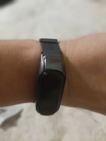 Миланская петля для фитнес браслета Xiaomi Mi Band 5 и 6 / Металлический браслет для умных смарт часов / Сменный ремешок для трекера на магнитной застежке / 20 см, Графит #50, Светлана Ф.
