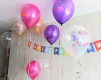 Воздушные шары для девочки на день рождения "Любимая дочка!" 30 см набор 10 штук #66, Валентина А.