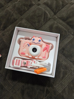 Детский цифровой фотоаппарат с селфи камерой и играми для девочки, мальчика, игрушечная фотокамера для детей ударопрочная 1080p Full-HD, Динозавр для ребенка #101, Валентина З.