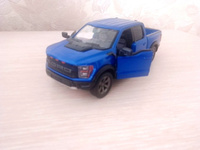 Машинка металлическая Kinsmart 1:46 2022 Ford F-150 Raptor (Форд Раптор) 5436DKT инерционная, двери открываются / Синий #5, Анна И.