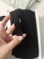 Резинка для шитья бельевая окантовочная 20 мм длина 50 метров матовая цвет черный эластичная для одежды, белья, рукоделия #10, Юлия Г.