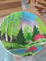 Декоративная тарелка с рисунком уральскими камнями "Лето" на подставке #14, Елена из Кемерово