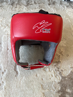 Шлем для единоборств РЭЙ-СПОРТ БОЕЦ-1 (иск.кожа/иск.замша), цвет: красный, размер L #4, Нина П.