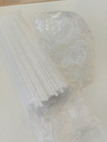 Белые держатели для воздушных шаров (палочка+зажим) 100 шт, 35см. #7, марина
