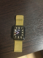 Металлический ремешок для умных смарт часов Apple Watch series 1-8 и Эпл Вотч SE Ultra 42-44-45-49 mm (milanese loop) / Ремешок миланская петля на магнитной застежке для Эпл, Лимонное Золото #147, Сергей С.