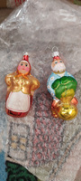 Елочная игрушка Дед с репкой, новогоднее стеклянное украшение, стекло, 10 см, Бирюсинка #1, Евгения В.